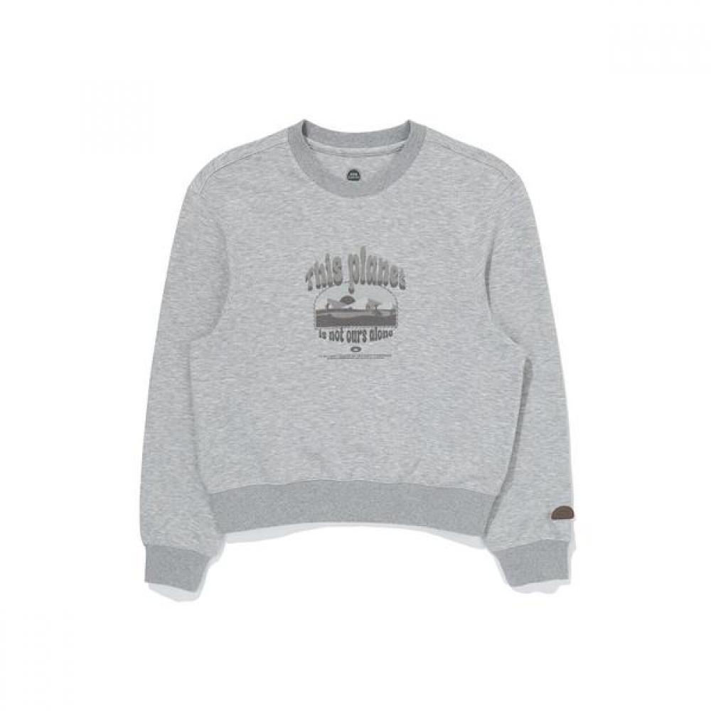 Women S Fleece SweatShirt Bbc Earth M/GREY/80