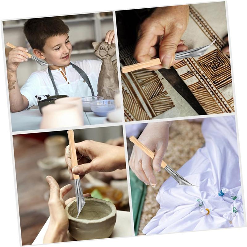 6Pcs Wax Tool Clay Tool Wax Sculpting Tools Batik Tool Clay Wax Pottery Tool Kit Pen Tool Batik Pen Wooden