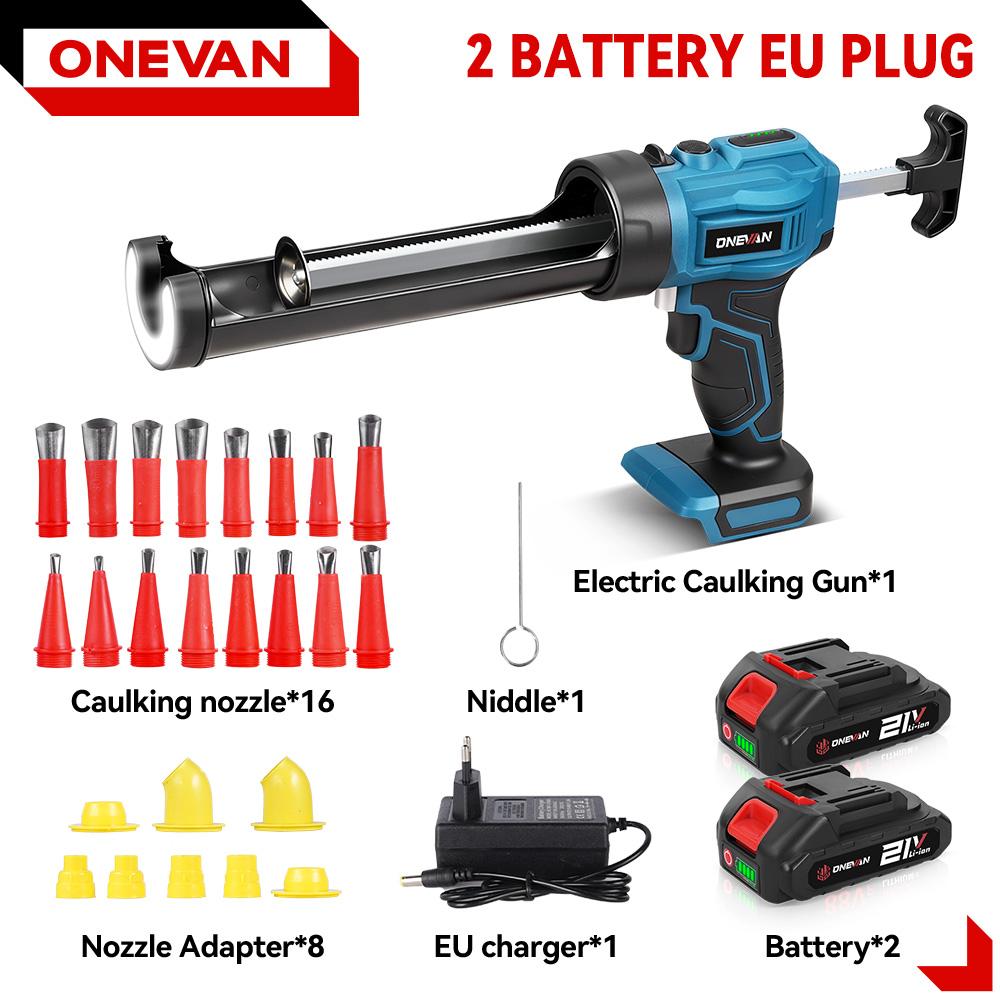 ONEVAN 4Speed Electric Caulking Gun Cordless Glue Gun Glass Hard Rubber Sealant Gun Power Tool For Makita 18v Battery Pin