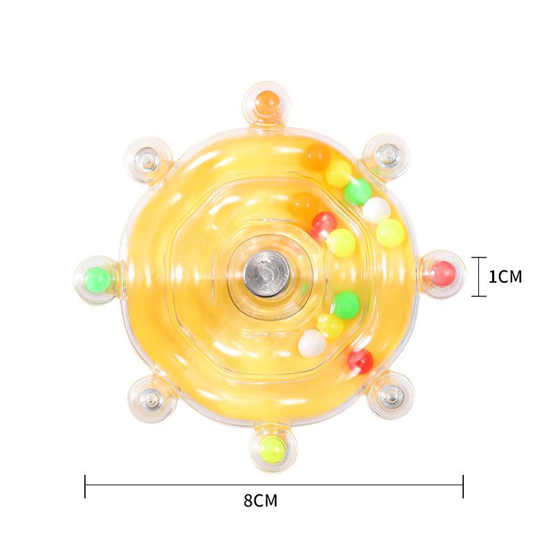 1pc Parrot flying saucer spinning music colorful pearl rice runner pet toy decompression bird fun safe and healthy transparent