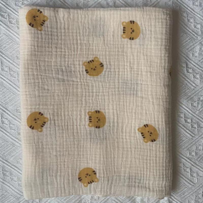 Bear Print Baby Blankets Newborn Muslin Cotton Gauze Swaddle Wrap Bedding Infant Girls Boys Sleeping Blanket Babies Accessories