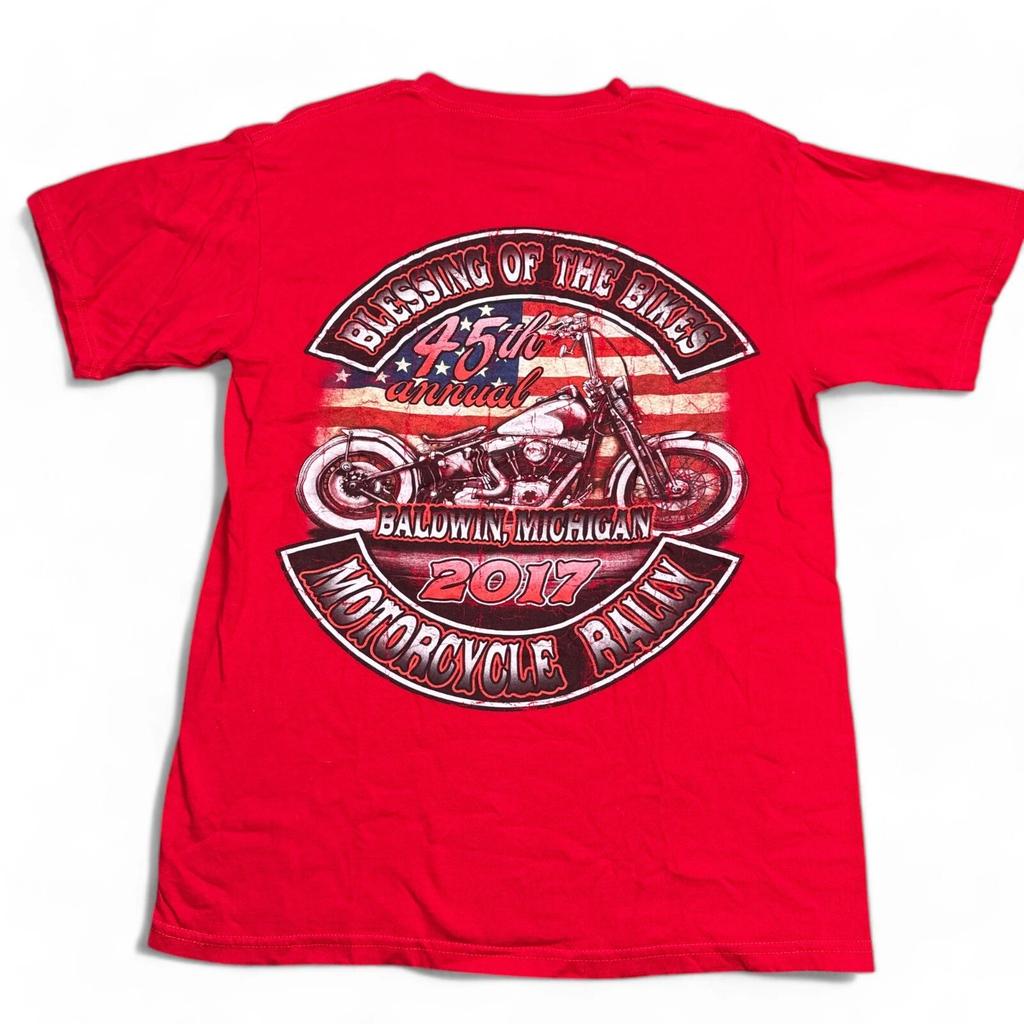 Blessing of the Bikes Motorcycle Rally T Shirt Adult Size Medium Red VTG Style
