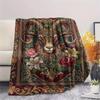 1Pc Goat Demon Print Flannel Blanket, High Quality Comfortable for All Seasons, Home Decor, Warmth and Comfort, Perfect for Christmas Gifts W141