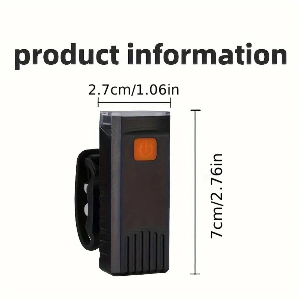 USB Rechargeable LED Bicycle Headlight - High Brightness, Easy to Install, ABS Material, Ideal for Night Riding