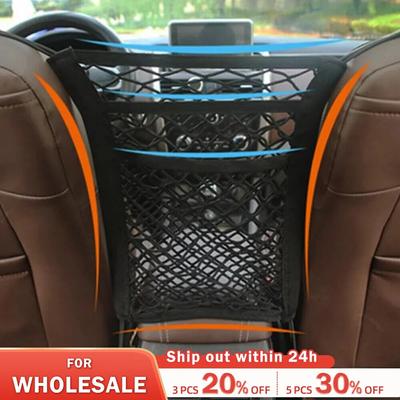 Car Storage Net Bag Between Seats Car Styling Storage Bag Elastic Mesh Net Organizer Auto Accessories
