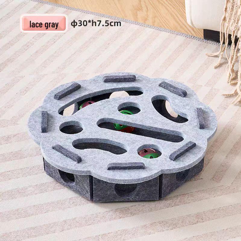 

Felt Puzzle Maze Cat Toy with Bell Ball for Kittens
