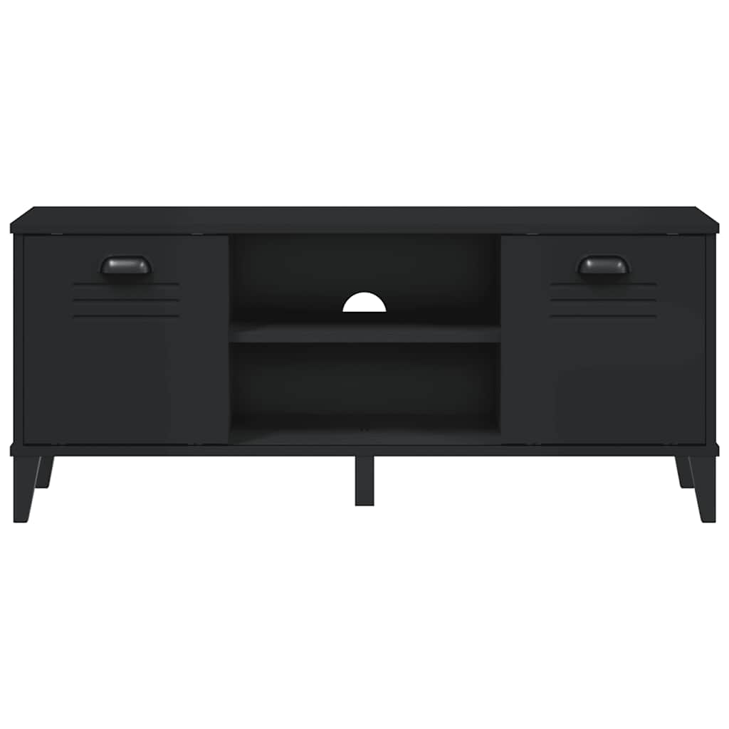 Vidaxl Ławka Na Buty Viken, Czarna, 106X35X45 Cm, Lite Drewno Sosnowe