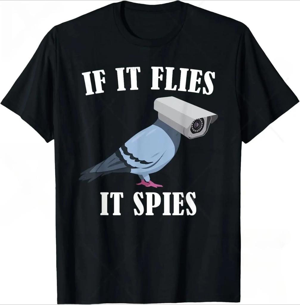 Birds Spie Conspiracy Joke Meme Surveillance  Mens  Womens TShirt Y2k Clothes Women Clothes Graphic T Shirts Fashion Anime