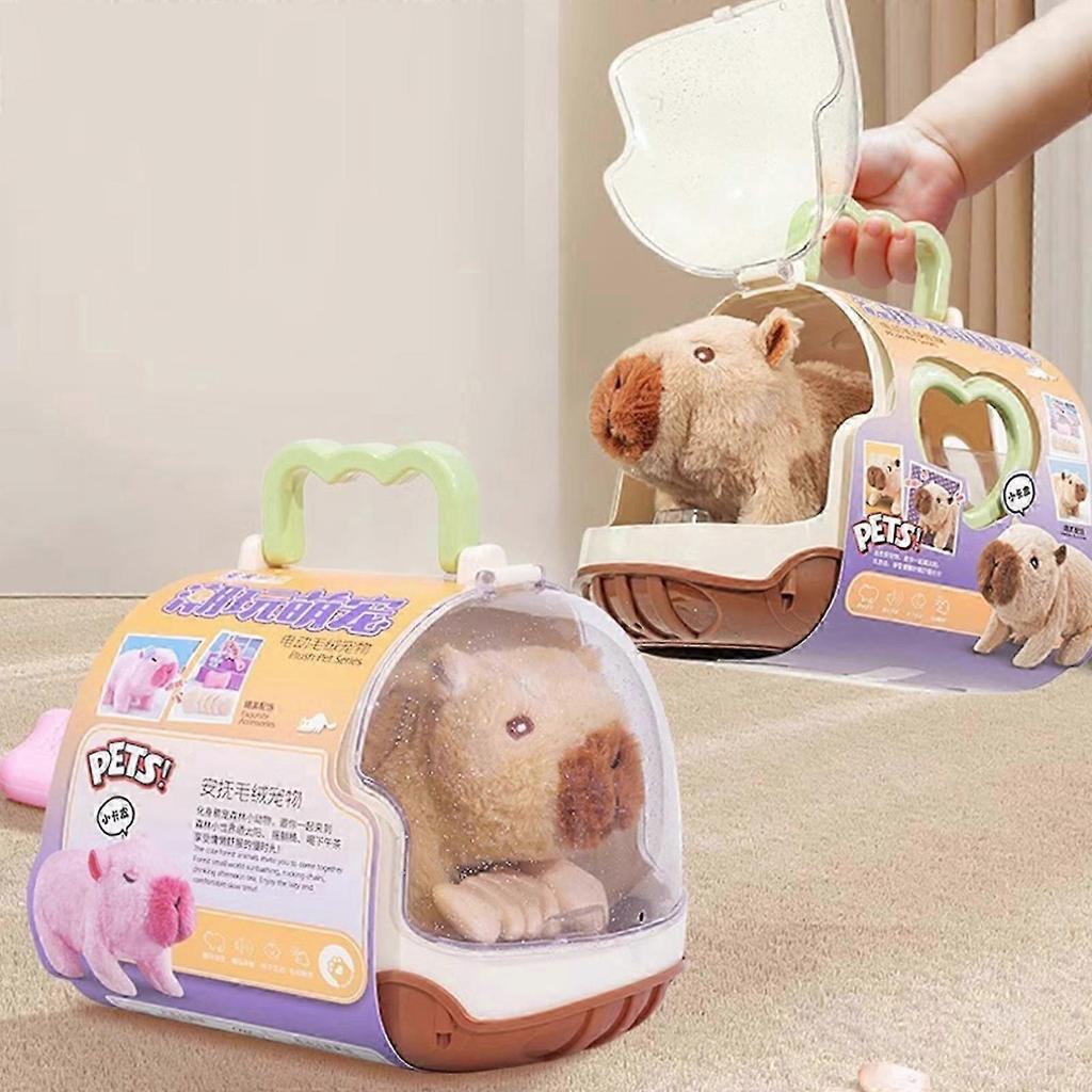 Plush Capybara Electric Pet Toy with Realistic Sound and Life Like Movement Perfect Companion for Kids Indoor Playing brown New Arrival