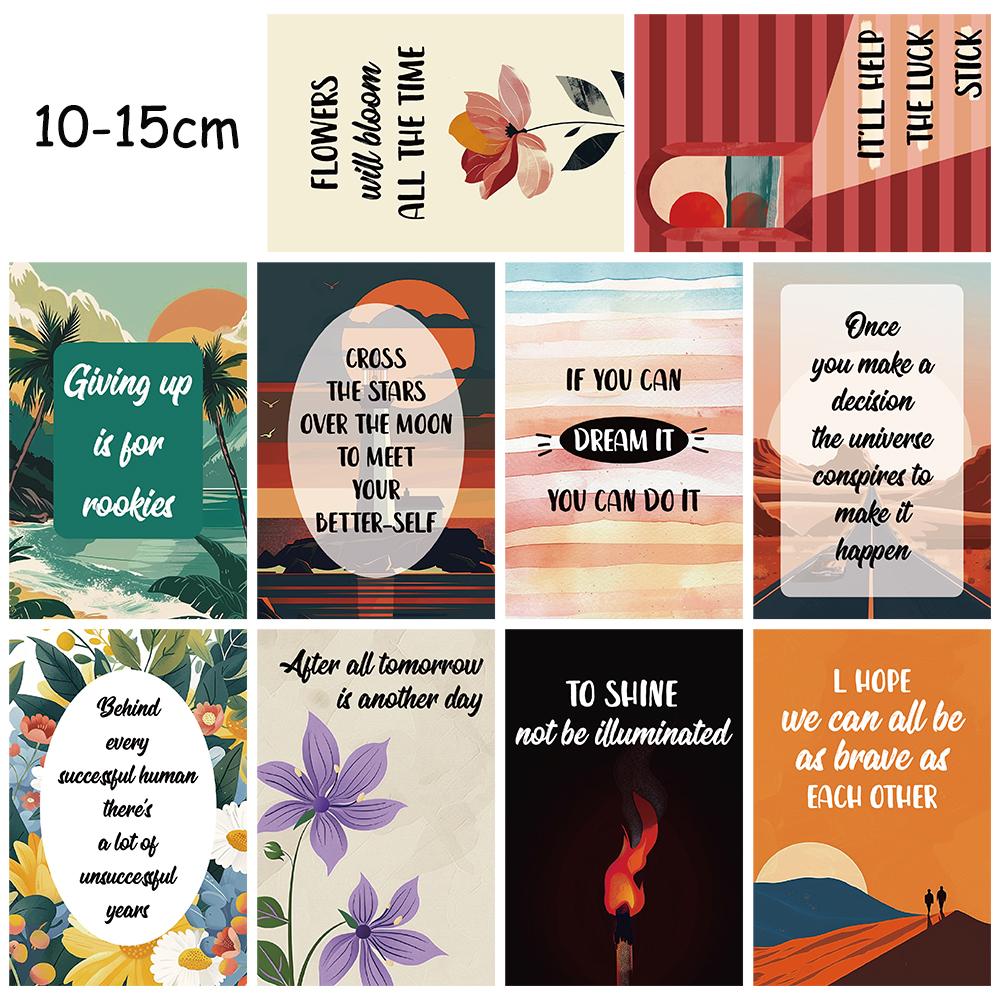 10PCS Incentive Card Poster Sticker Harajuku Room Casual Collocation Room Background Wall Decoration Aesthetic Kawaii Stickers