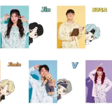 BTS TinyTan Holiday Peekaboo Pajamas
