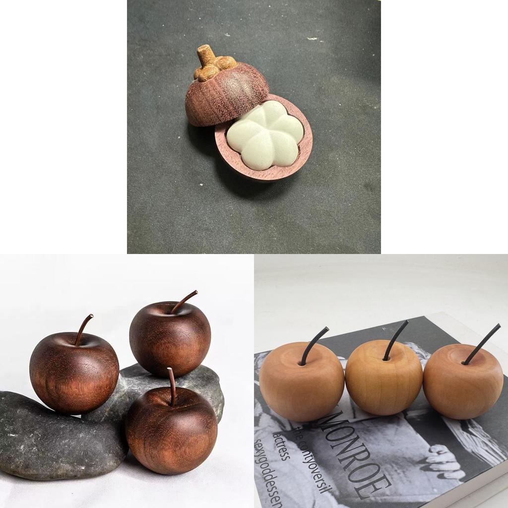 Wooden Apple Aromatherapy Car Diffuser With Incense Holder For Office And Home Decor