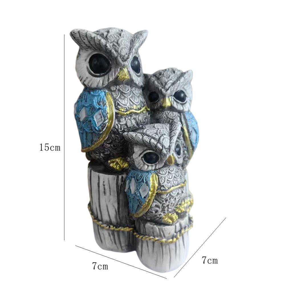 Lucky Owl Statue Shelf Decor Office Ornament Bedroom Modern Table Desk Living Room Gift for Birds Lovers Sculpture Decoration
