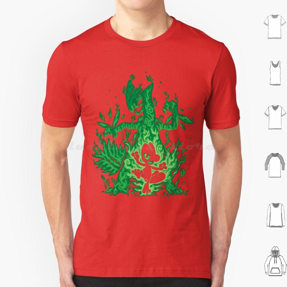 Silhouette : Grass Lizard Evolution T Shirt Big Size 100% Cotton Silhouette Evolution Generation 3 Pókèmón P ? K ? Chü Tr ? ? ?