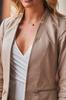 Stylish Pure Leather Handmade Beige Women Blazer Genuine Lambskin Casual Biker
