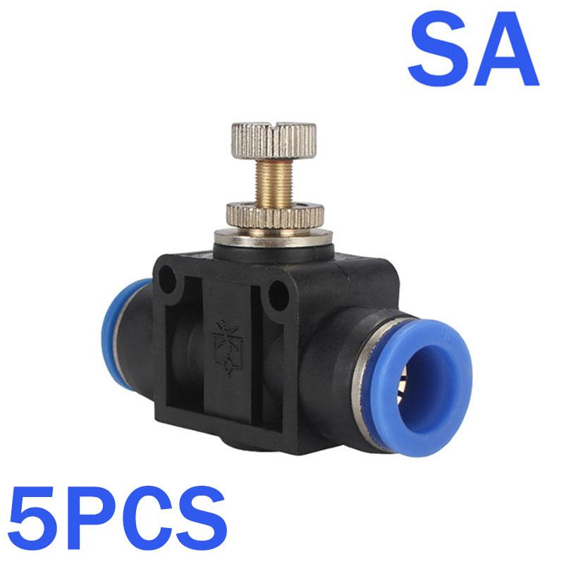 5PCS Pneumatic Fitting Pipe Air Connector Tube Quick Release Fitting Push In Hose Plastic 4/6/8/10/12mm Air Hose Connectors 6