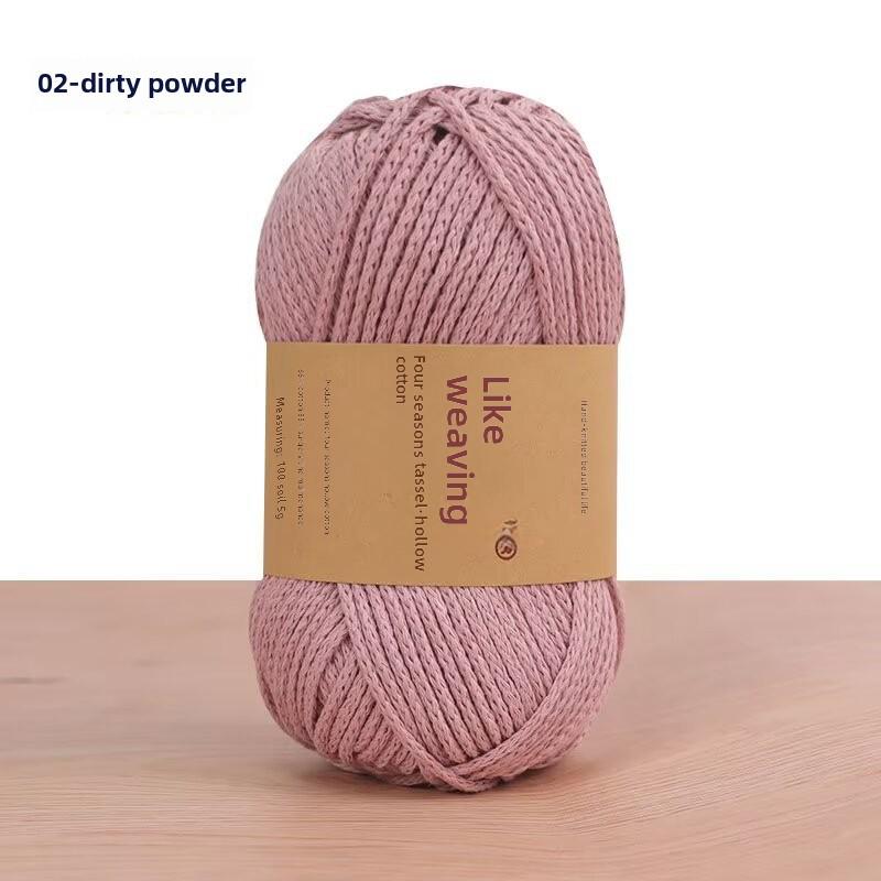 Round 2mm Cotton-Linen Yarn for DIY Crochet Bags & Hats