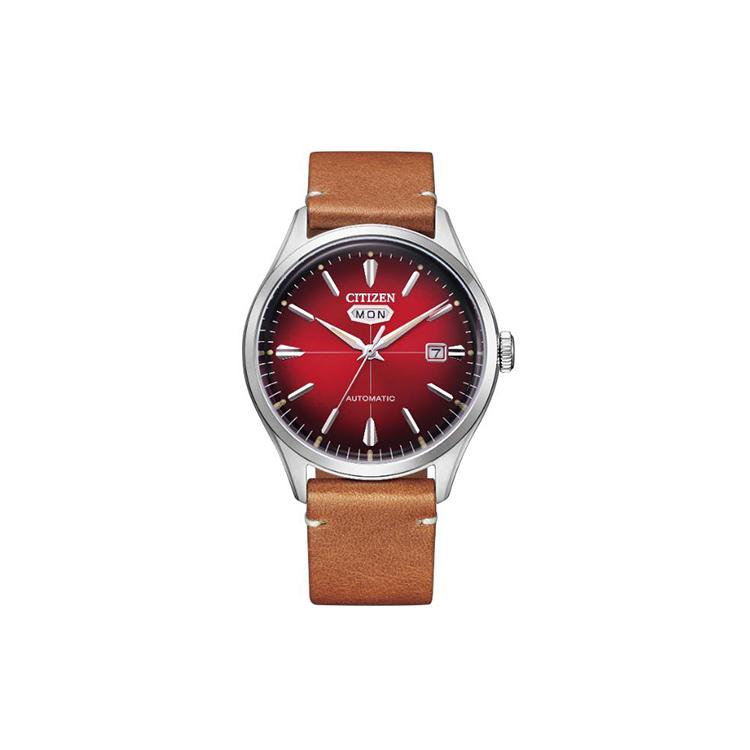 

CITIZEN Механизм Кожаный Ремешок Часы Мужские Часы Красный Циферблат NH8390-11XB Red Watch Dial