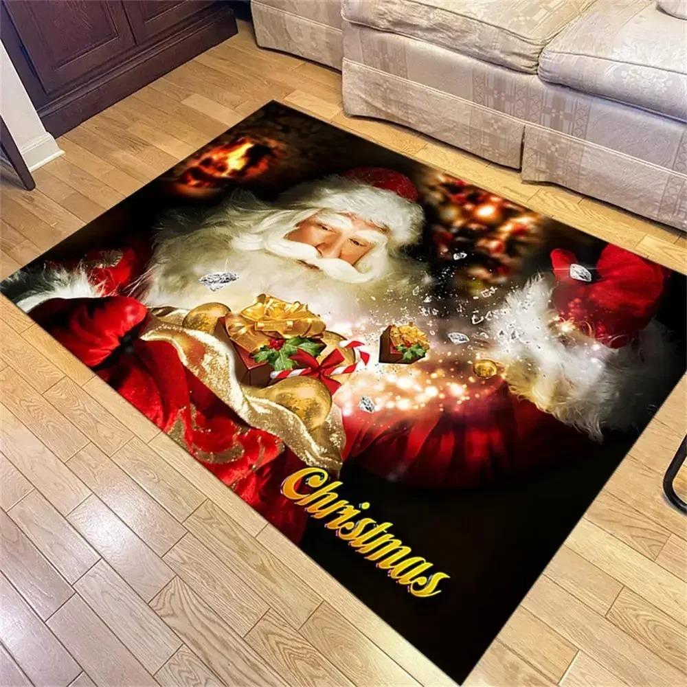 Christmas Santa Claus Carpet Large Area Carpet Welcome Doormat Merry Chirstmas Home Decor Rugs Living Room Bedroom Floor Mat