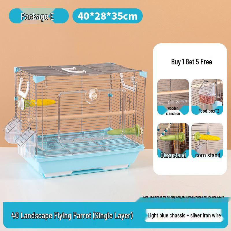 Acrylic Parrot and Budgie Cage: Large Ornamental Villa for Cockatiel, Finch & More