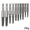 10pc Hexagonal Shank Broken Head Screw Extractor Screw Broken Head Screwdriver for Taking Out Electric Drill Tool Set