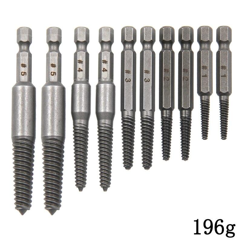 10pc Hexagonal Shank Broken Head Screw Extractor Screw Broken Head Screwdriver for Taking Out Electric Drill Tool Set