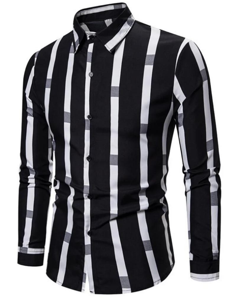 Men's New Casual Striped Long Sleeved Seasonal Shirt