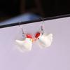 Cute Cartoon Chick Earrings , Resin Animal Drop Earrings , Novelty Funny Chick Earrings for Women , Simple Style