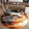 1pc Anime Cat Round Carpet Office Chair Mat, Non Slip Rug for Home Decor, Gaming Room Flooring, Gift