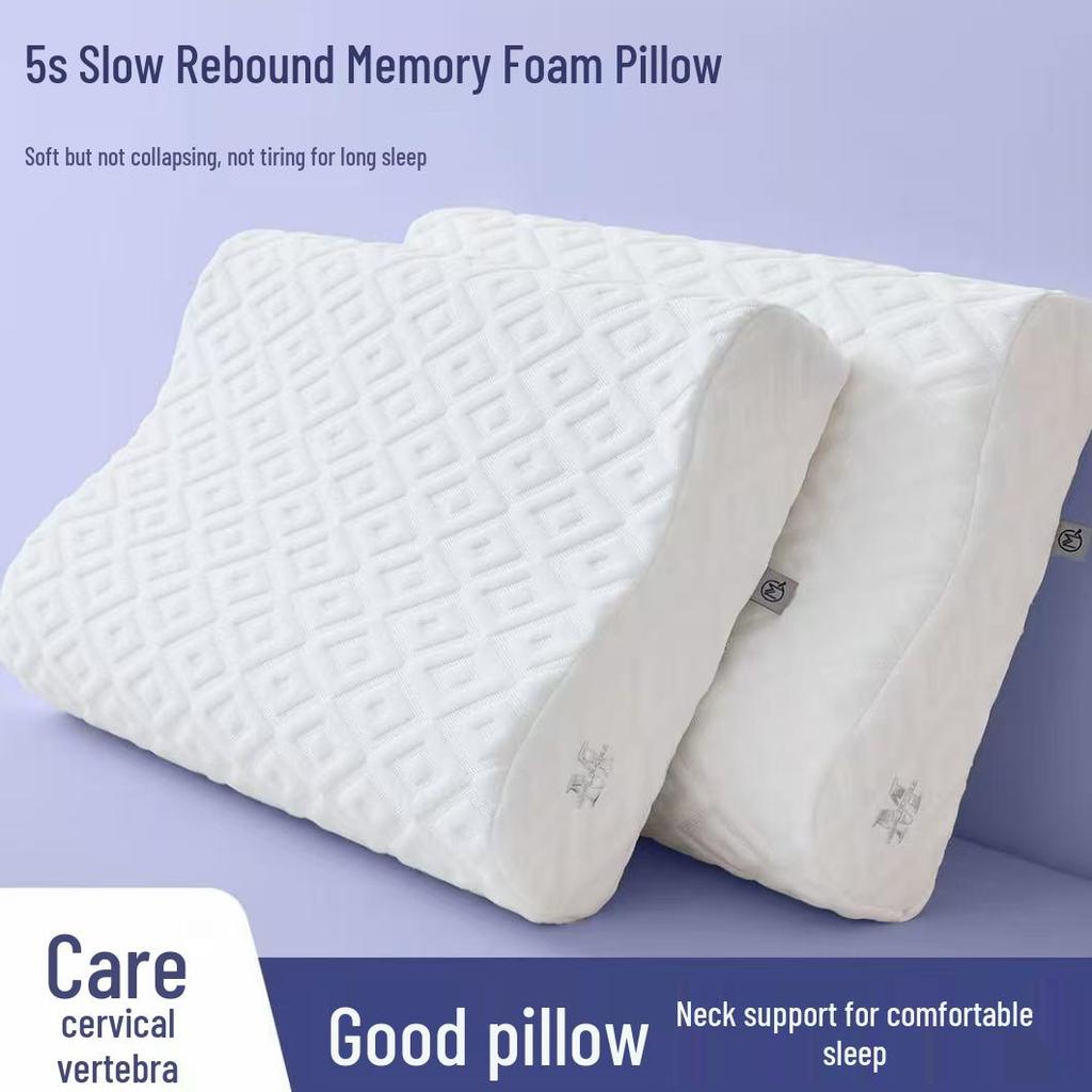 J5D Memory Foam Cervical Pillow: Durable, Washable, Non-Collapsing Neck Support for Home Use.
