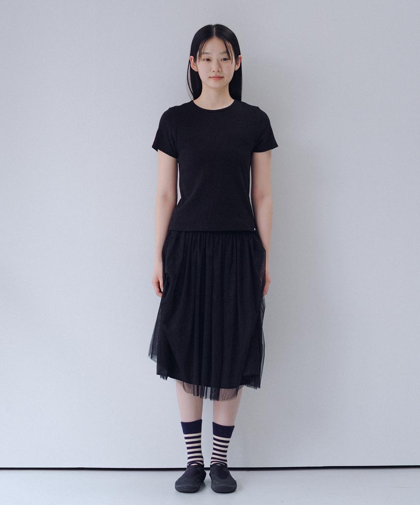 Ohesio Basic Slim Ribbed T-Shirt, Black