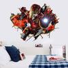 Vibrant 3d Superhero Avengers Wall Stickers Kids Cartoon Room Decor Removable Pvc Wallpaper