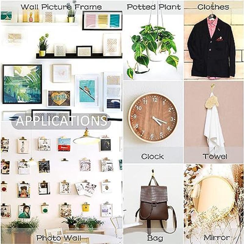 ABWR-314 PCS Picture Hanging Kit Gold Metal For Drywall, Picture Hooks With Nails,Hanging Wire Sawtoothetc золотой