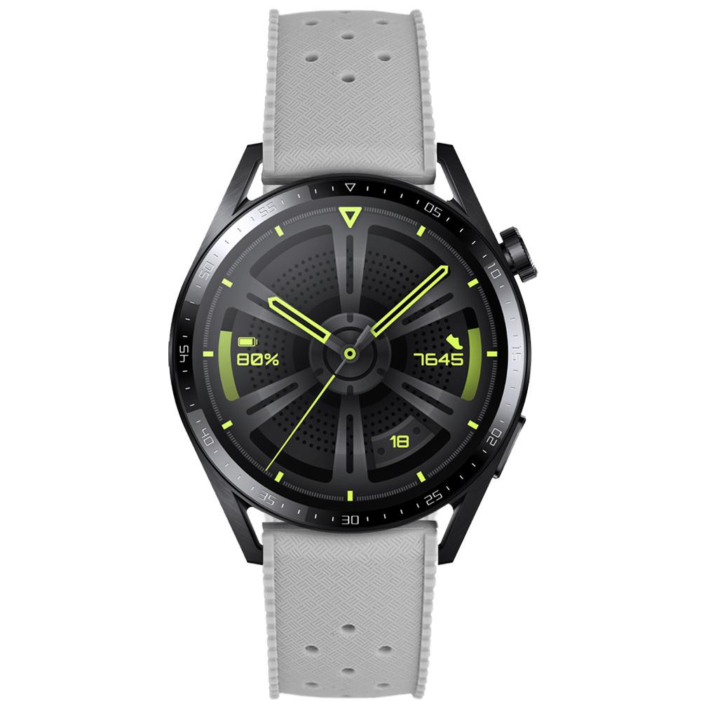 ERBORD Universal Silicone Strap 22mm, Tropic, Gray / Silver Buckle