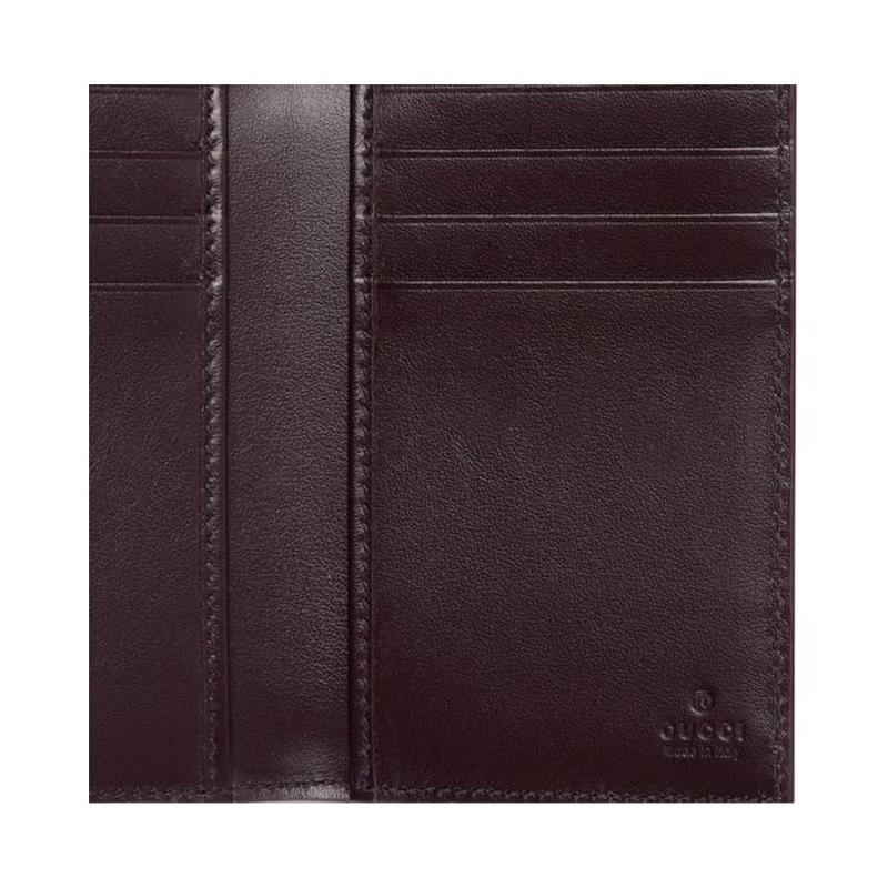Gucci GG Supreme Ceramic Effect GG Details Leather Card Holder Men's Dark Blue