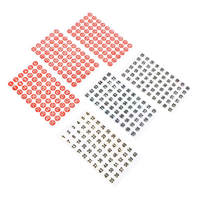 3Sheets Number Sticker 1-180 Label For Nail Polish Color Round Hologram Marking
