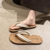 Sandals women's summer wear new beach flat bottom high-end sandals seaside toe drag niche