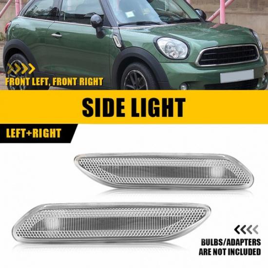 2X Clear Front Side Marker Light For 11-16 MINI Countryman R60 R61 Paceman EOOK