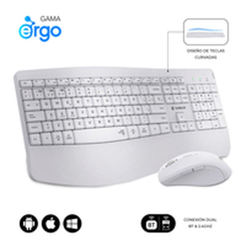 Keyboard and Mouse Subblim SUBKBC-DCOPW1 White Spanish Spanish Qwerty QWERTY
