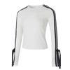 adidas Dance Slim Fit Detachable Bow Round Neck Long Sleeve T-Shirt Women Tops KG3861