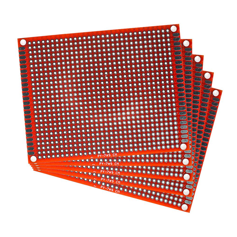 

5PCS PCB Board red Double-sided Board 7*9CM PCB DIY Universal Circuit Boards