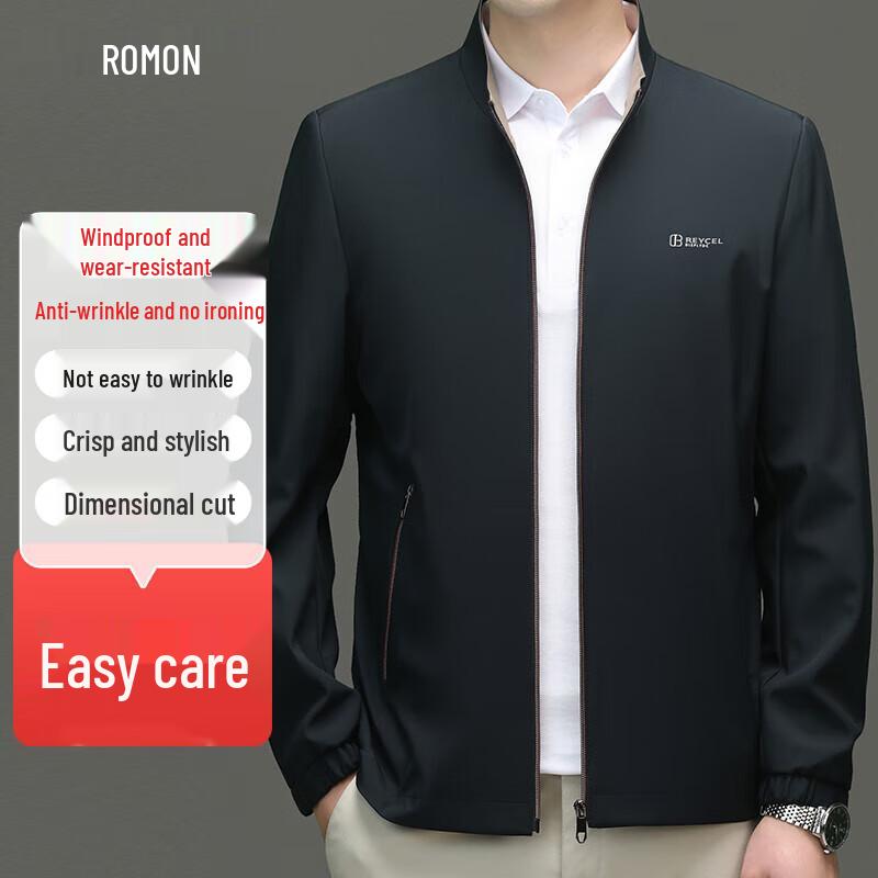 

Romon Men s Business Casual Stand-Up Collar Jacket M