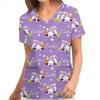 Women's T-shirt V-neck Nurse Uniform Casual and Comfortable Short Sleeved Women's Dreamy Printed T-shirt