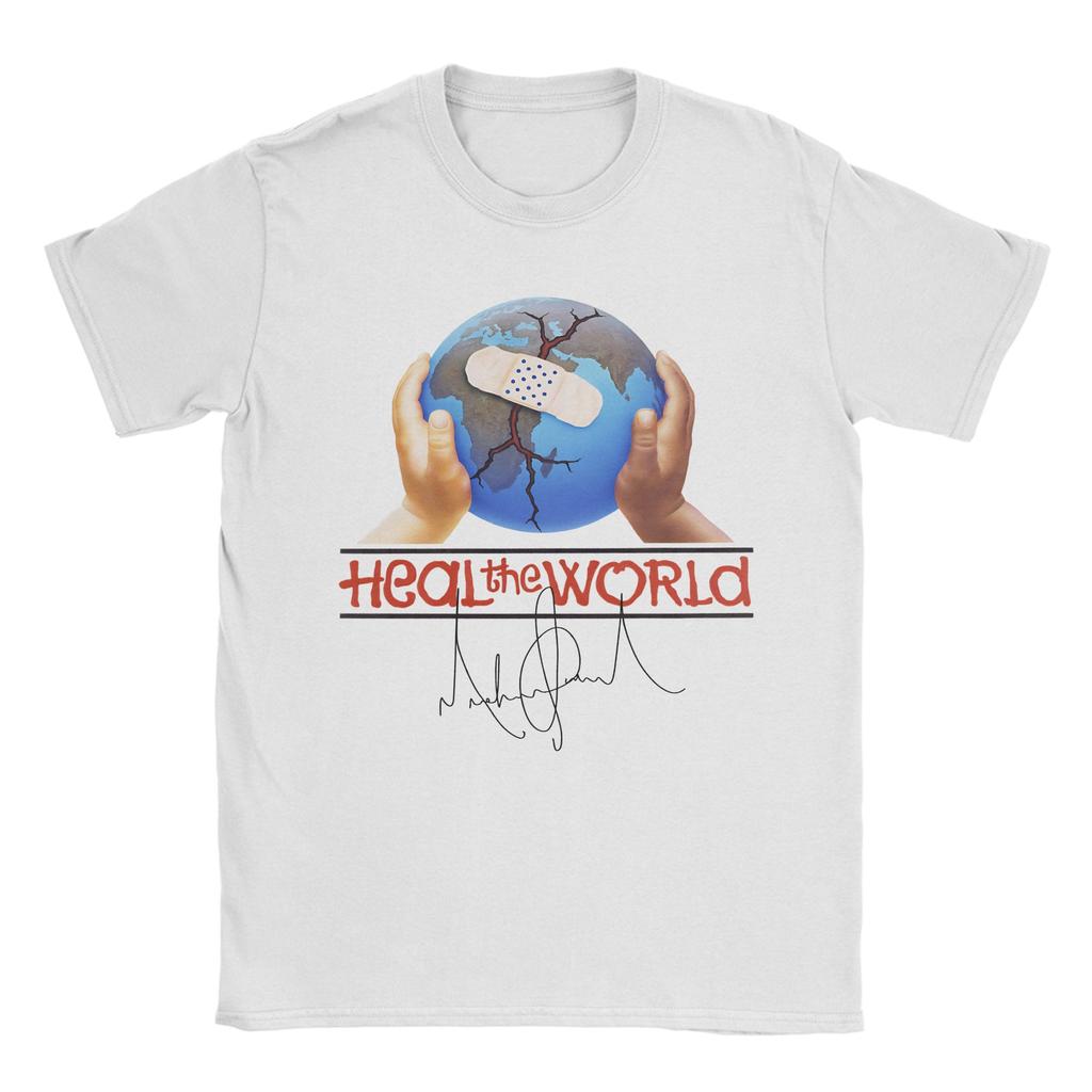 Earth Day Walk For Mj T Shirt Unisex Unisex Pure Cotton Funny Tshirt Round Neck Heal The World Tee Shirt Short Sleeve Tops Big Size