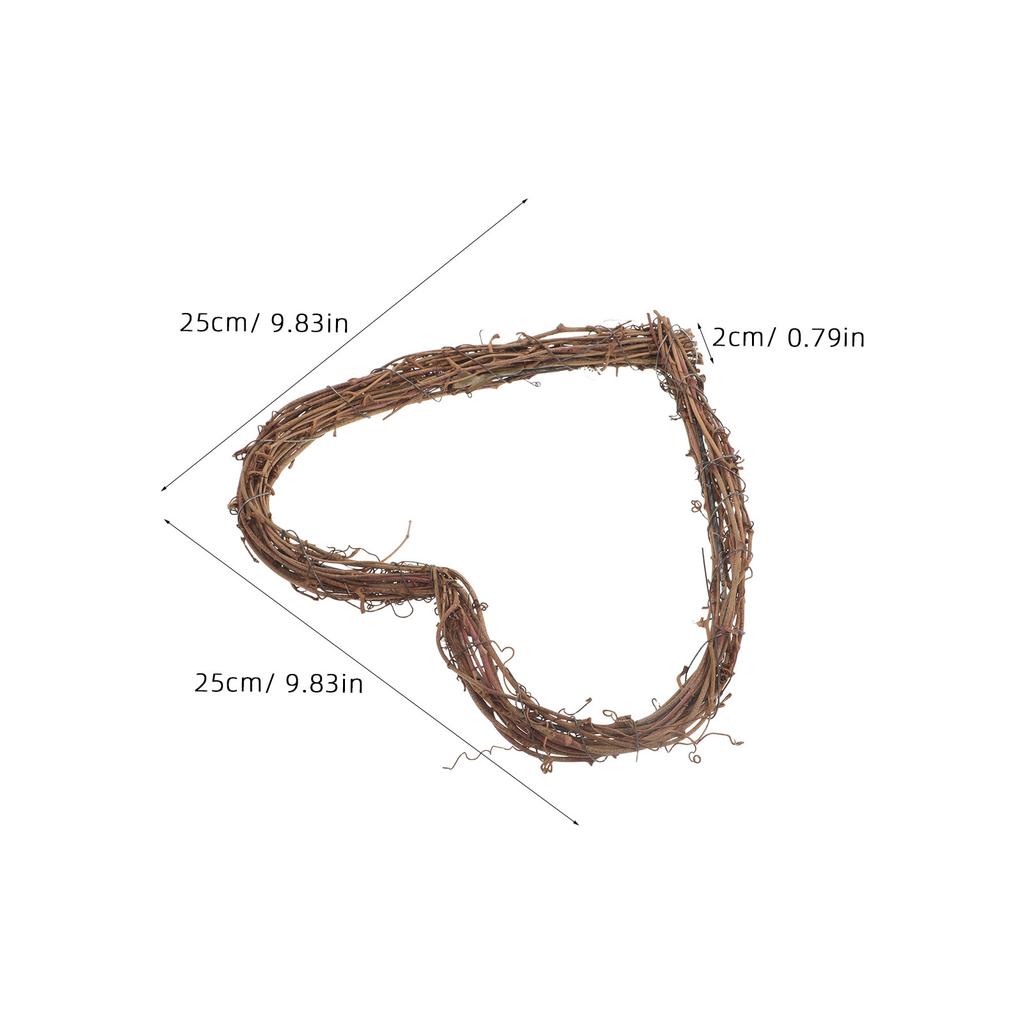 5Pcs Heart Shape Wedding Flower Wreath Rattan Vine DIY Grapevine Wreath Ring Front Door Hanging Rustic Decor Valentine Party