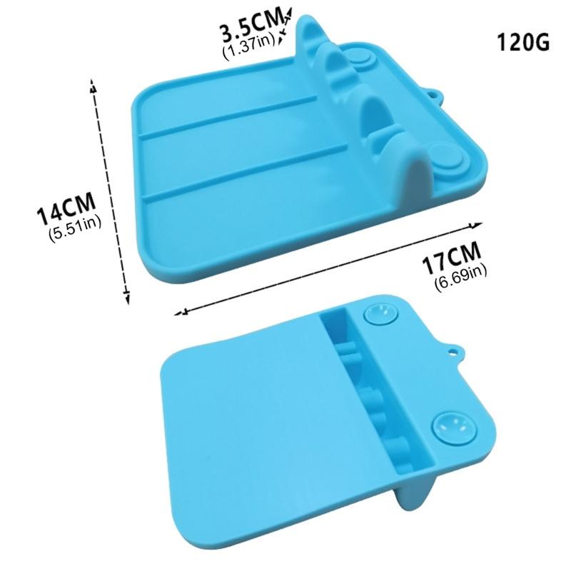 Space Efficient Silicone Utensils Holder With Hanging Hook Nonslip Base And Anti Mixing Channels For Modern Kitchens