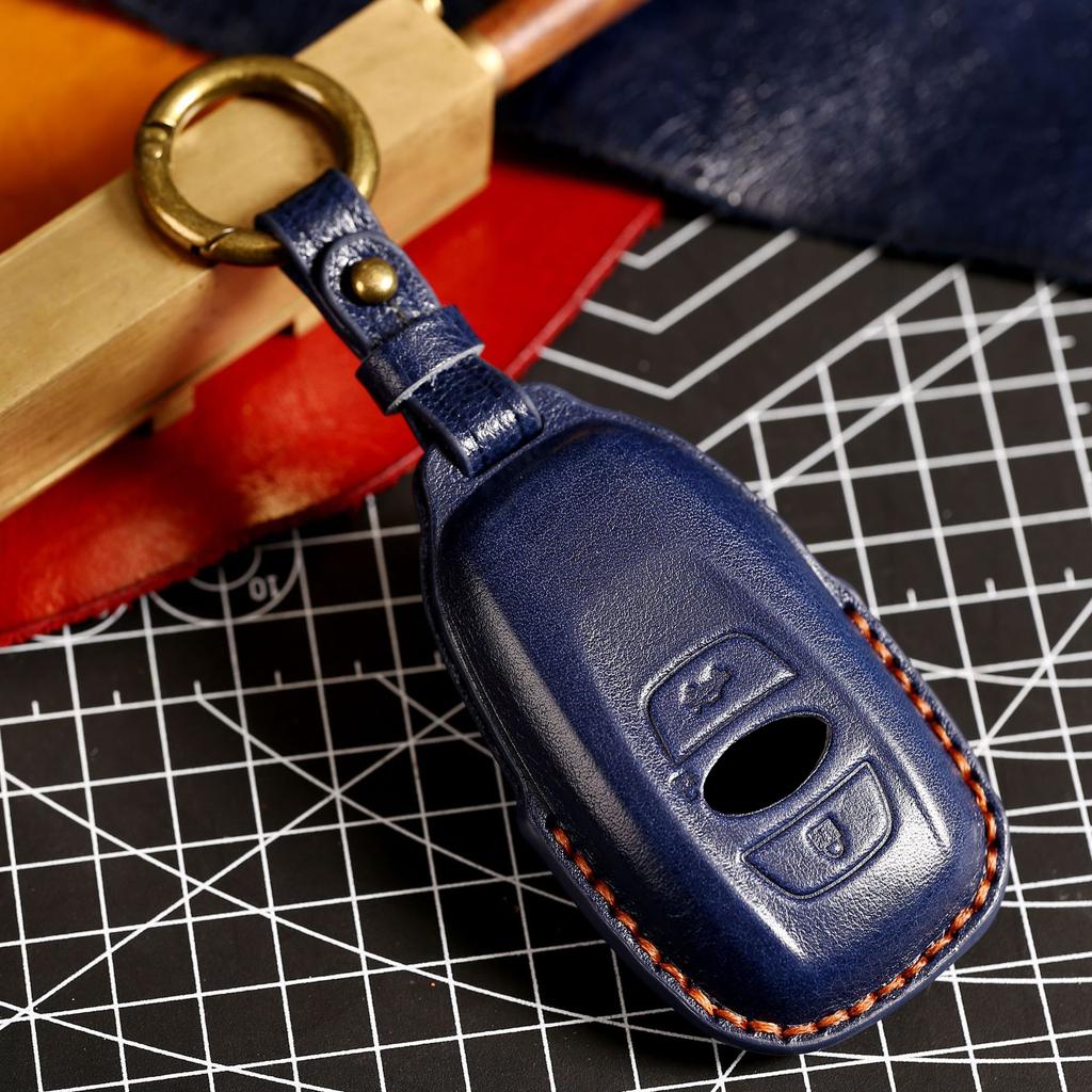 Leather Car Remote Key Cover Case Holder Shell Keyring Styling for WRX Forester Crosstrek Outback BRZ Legacy Accessories