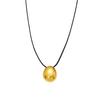 Oumika Geometric Pendant Necklace: High-Polished Stainless Steel with Black Cord, Clavicle-Length, Non-Fading, European & American Style.