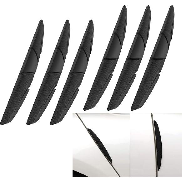 Voroly 6 Pcs Silicone Car Door Edge Guards Universal Car Bumper Body Protector Trim Guard Auto Rearview Mirror Anti Collision Protector (Black)