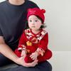 Festive Red Baby Romper - Newborn To One Year, Spring/Autumn Outfit